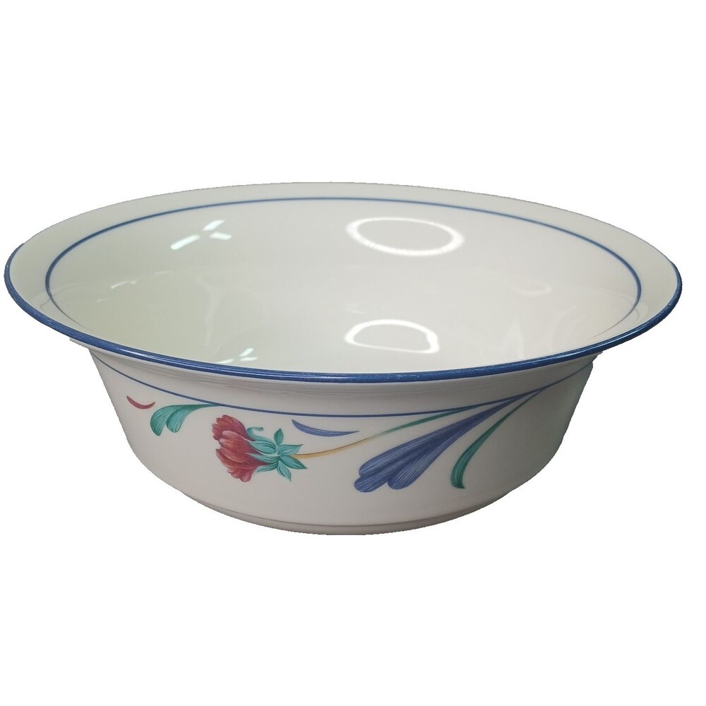 Lenox Poppies on Blue 8 1/2 " Vegetable Bowl Chinastone Discontinued Vintage #1